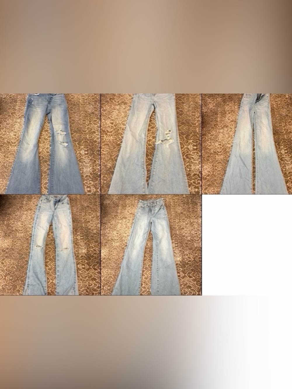 American Eagle Outfitters Light Blue Distressed Flare Jeans